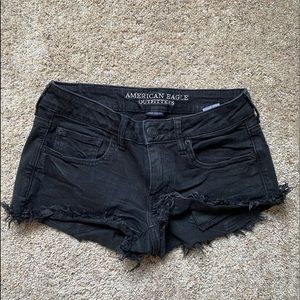 Super low shortie American eagle black jean shorts